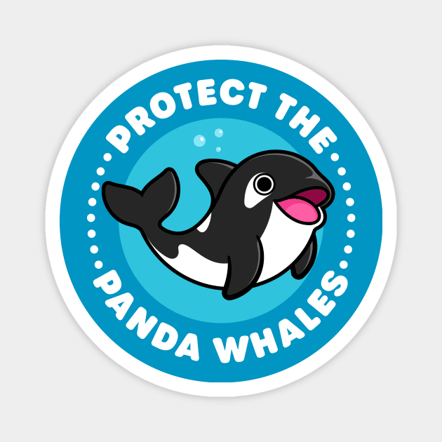 Protect the Panda Whales - Cute Orca (Killer Whale) Magnet by Gudland